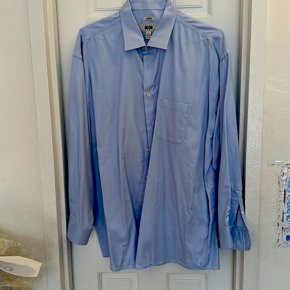 Joseph Abboud regular cuff dress shirt 18 34/35 100% Egyptian Cotton